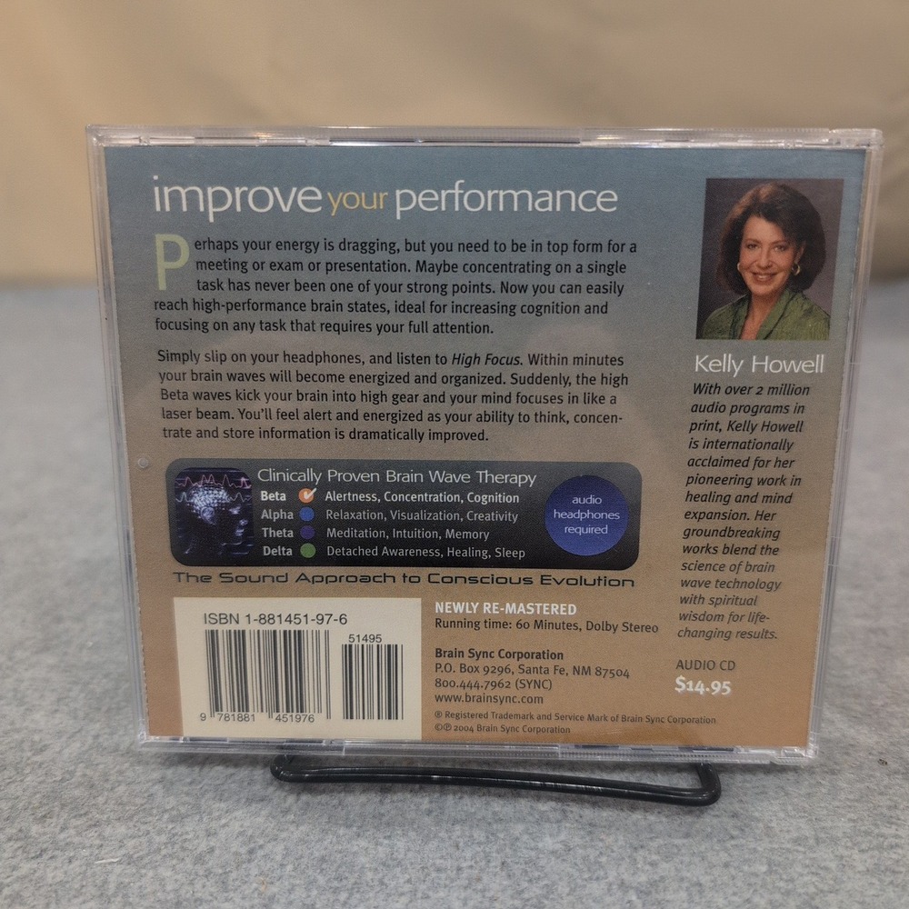 Kelly Howell Brain Sync High Focus Brain Wave Therapy Audio CD 2004 VG+ - Picture 2 of 2